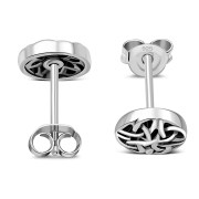 Plain Silver Trinity knot Stud Earrings, ep270